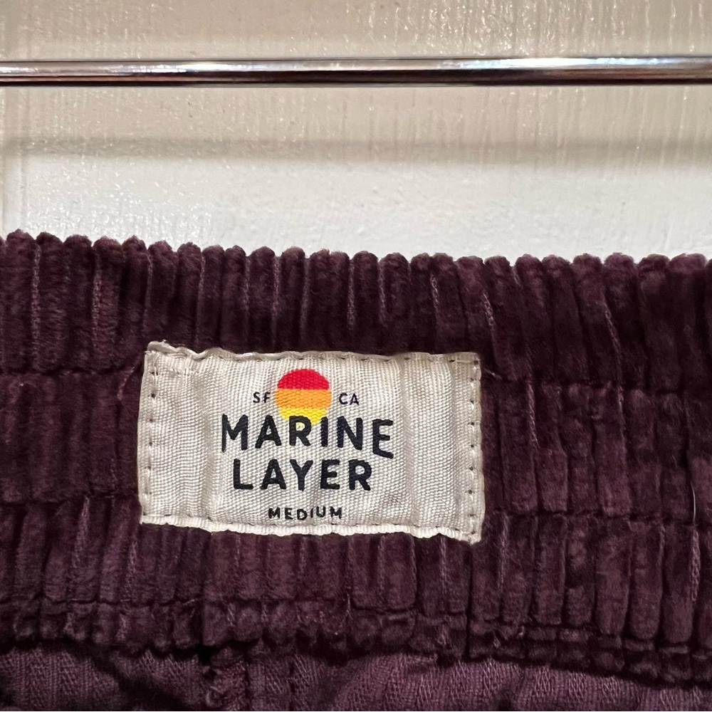 NEW Marine Layer Allison Corduroy Trouser Wide Leg Pants Burgundy Maroon Medium - Picture 8 of 8